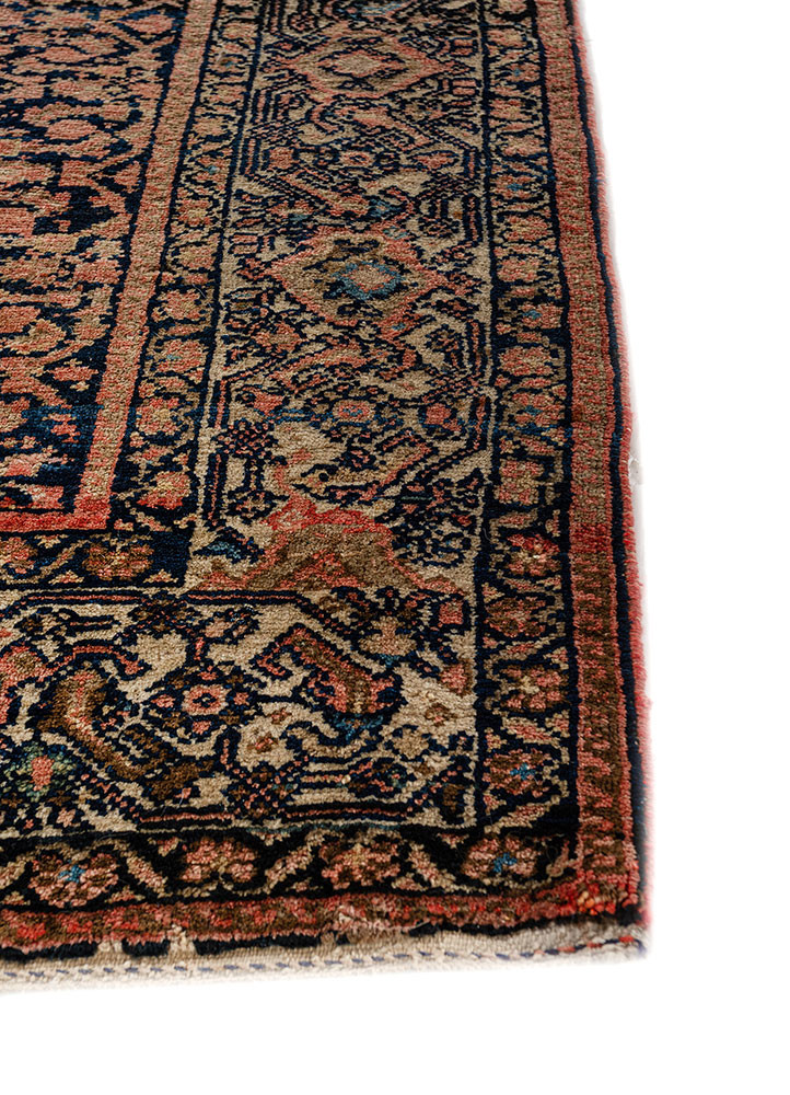 aalam blue wool hand knotted Rug - Corner aalam blue wool hand knotted Rug - Corner