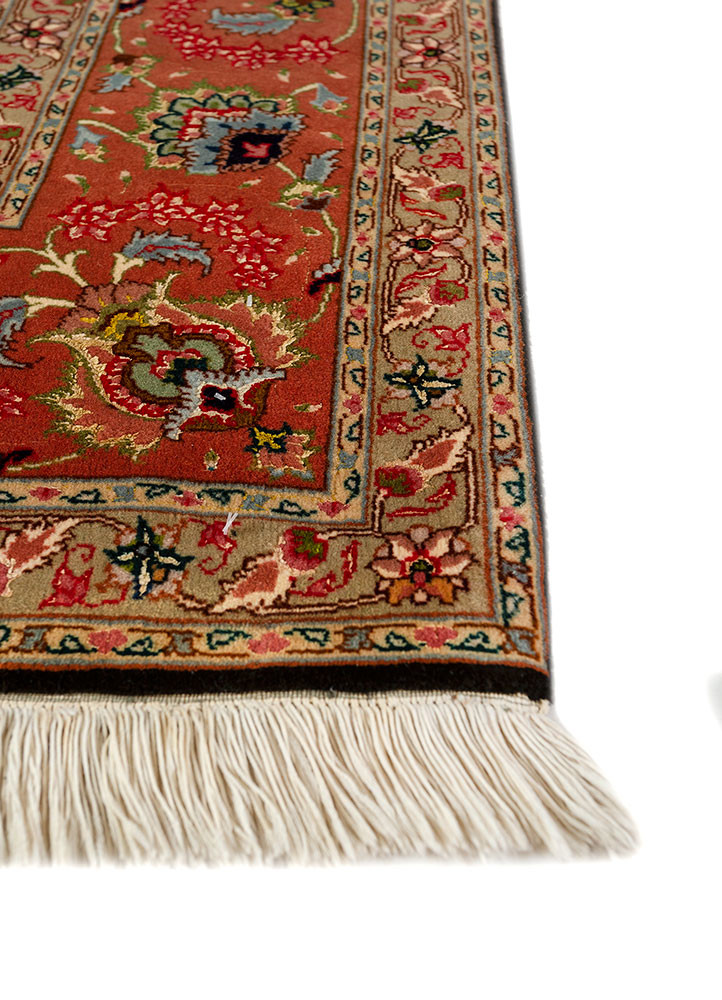 aalam grey and black wool and silk hand knotted Rug - Corner