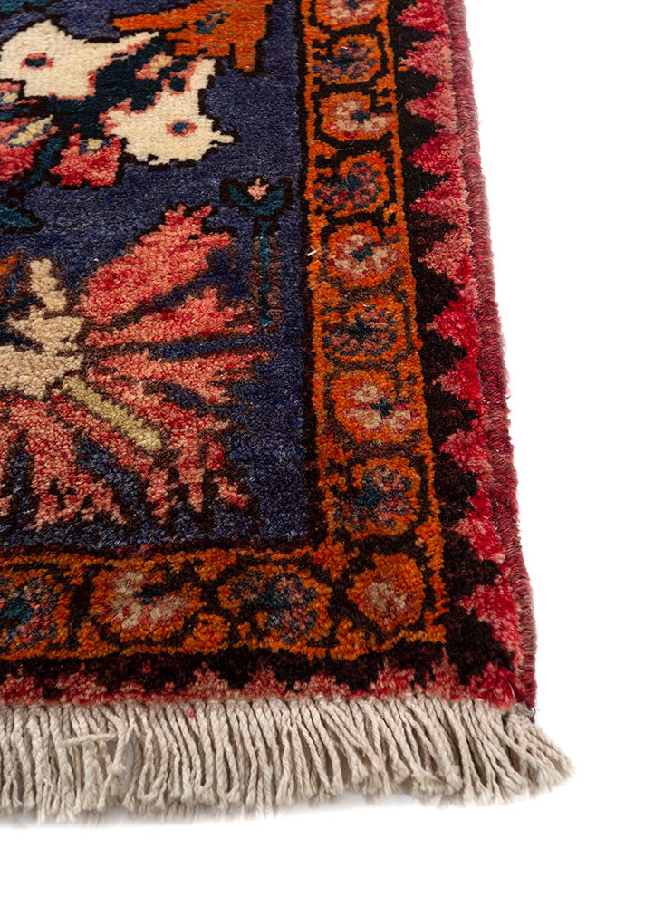 aalam pink and purple wool hand knotted Rug - Corner aalam pink and purple wool hand knotted Rug - Corner