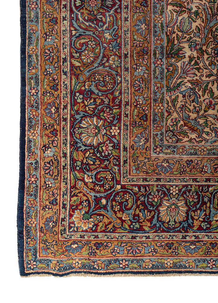 aalam pink and purple wool hand knotted Rug - Corner aalam pink and purple wool hand knotted Rug - Corner