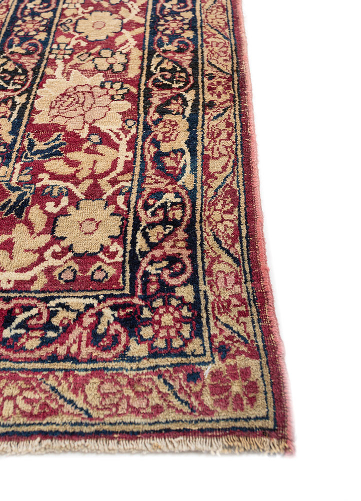 aalam pink and purple wool hand knotted Rug - Corner aalam pink and purple wool hand knotted Rug - Corner