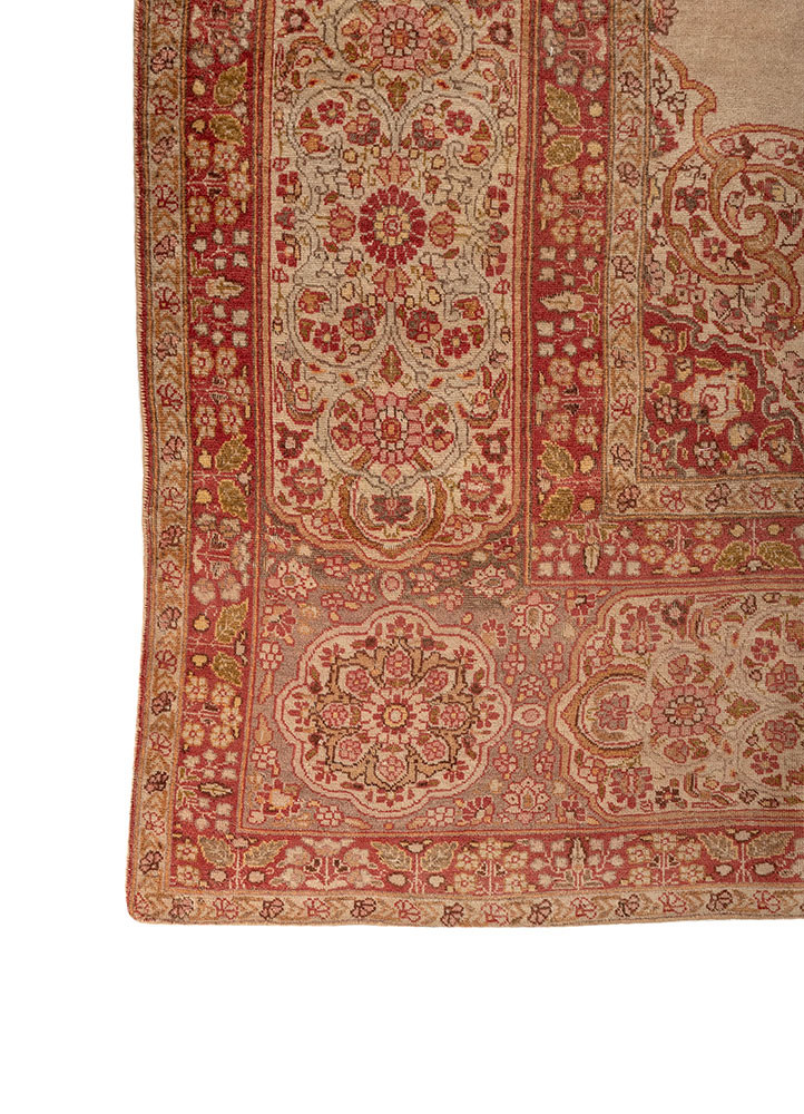 aalam red and orange wool hand knotted Rug - Corner aalam red and orange wool hand knotted Rug - Corner