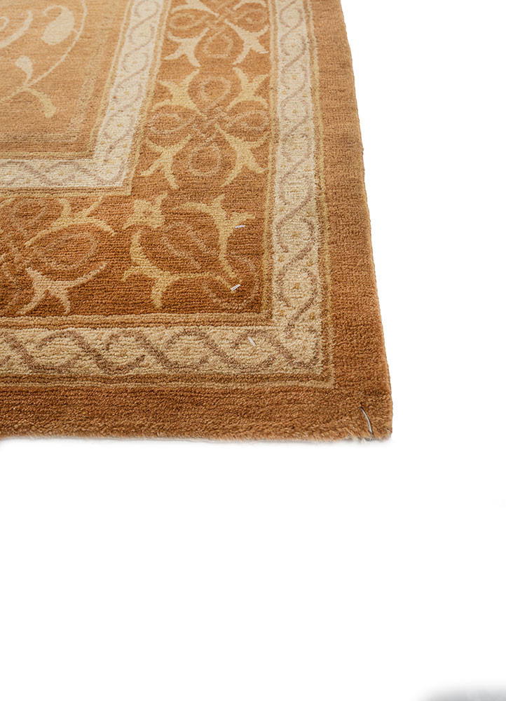aalam beige and brown wool hand knotted Rug - Corner aalam beige and brown wool hand knotted Rug - Corner