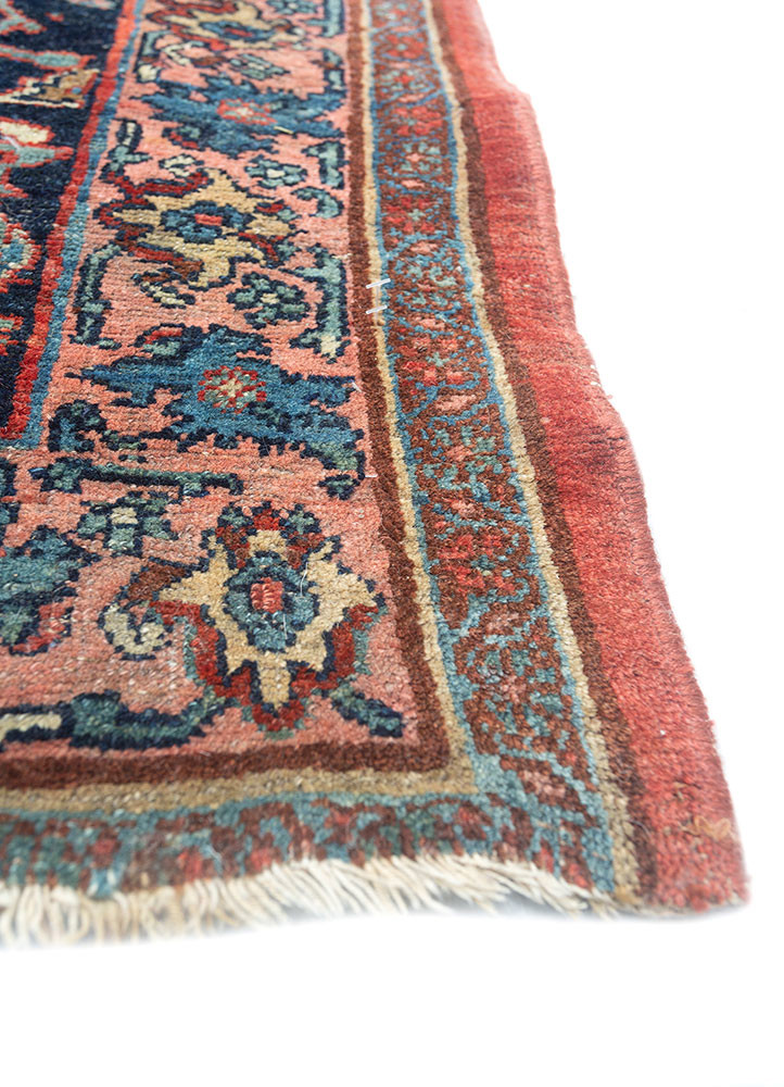 aalam blue wool hand knotted Rug - Corner aalam blue wool hand knotted Rug - Corner