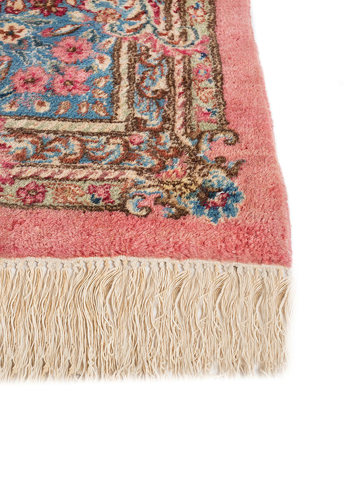 aalam blue wool hand knotted Rug - Corner aalam blue wool hand knotted Rug - Corner