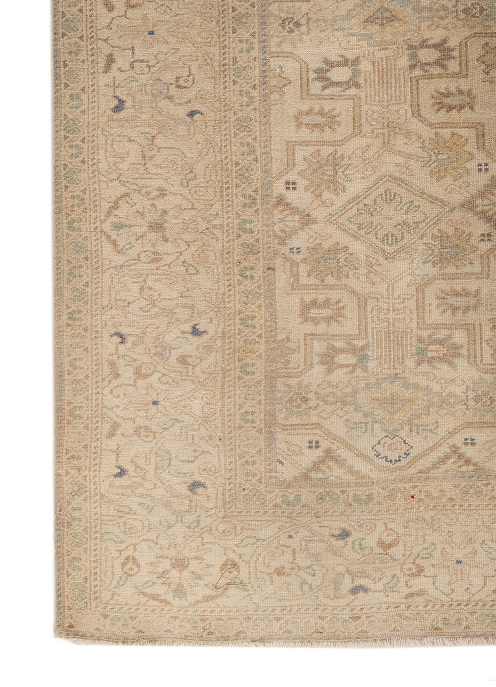 nuray beige and brown wool hand knotted Rug - Corner nuray beige and brown wool hand knotted Rug - Corner