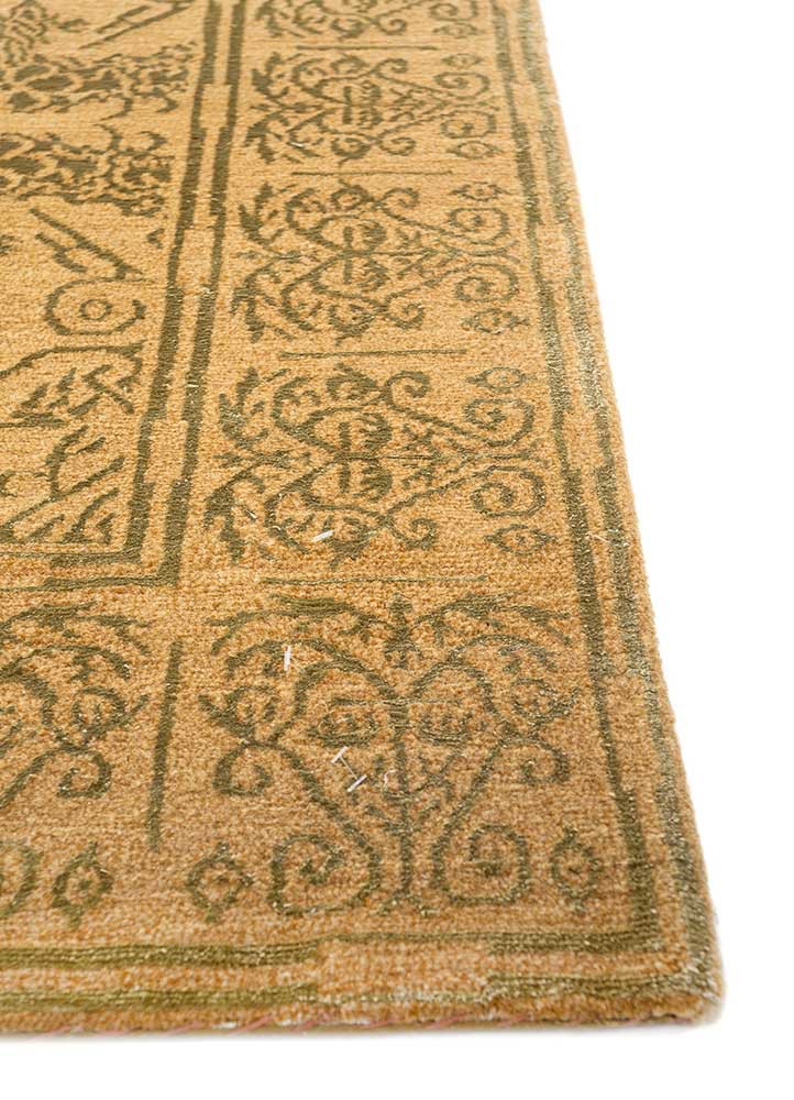 far east gold wool hand knotted Rug - Corner far east gold wool hand knotted Rug - Corner