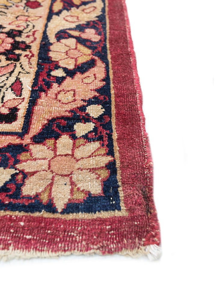 aalam pink and purple wool hand knotted Rug - Corner aalam pink and purple wool hand knotted Rug - Corner