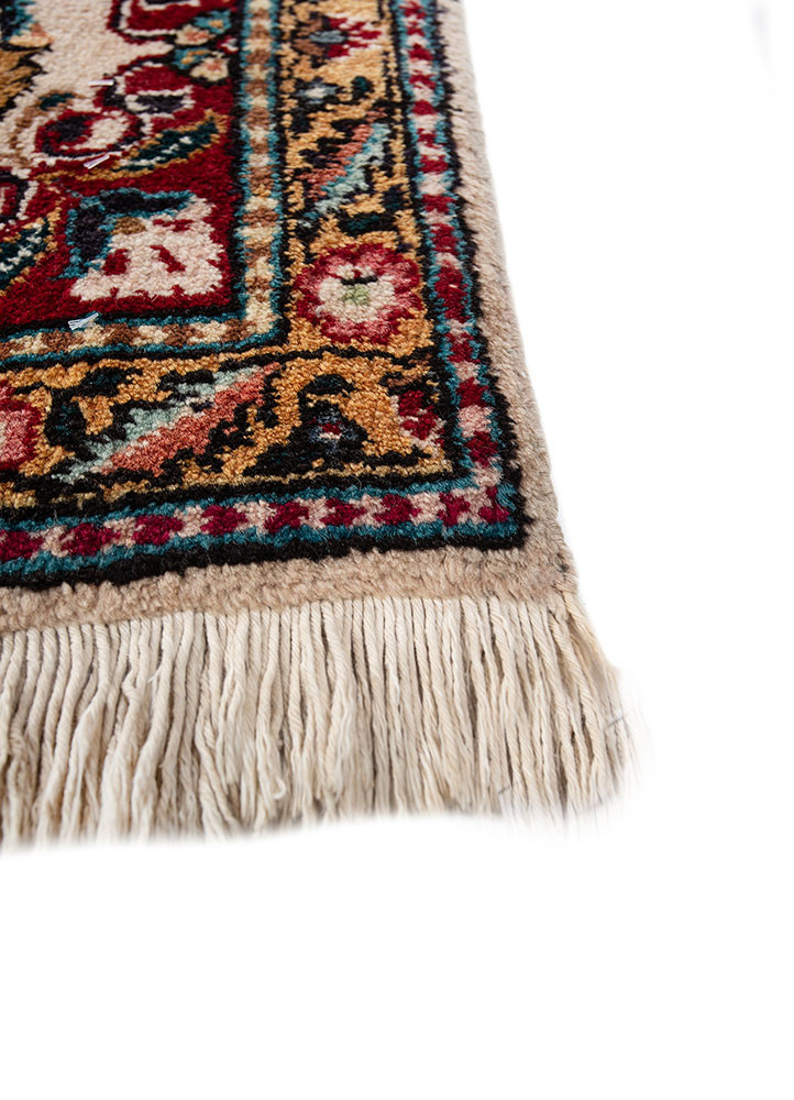 aalam red and orange wool hand knotted Rug - Corner aalam red and orange wool hand knotted Rug - Corner