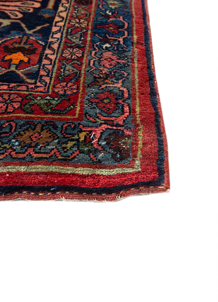 aalam blue wool hand knotted Rug - Corner aalam blue wool hand knotted Rug - Corner