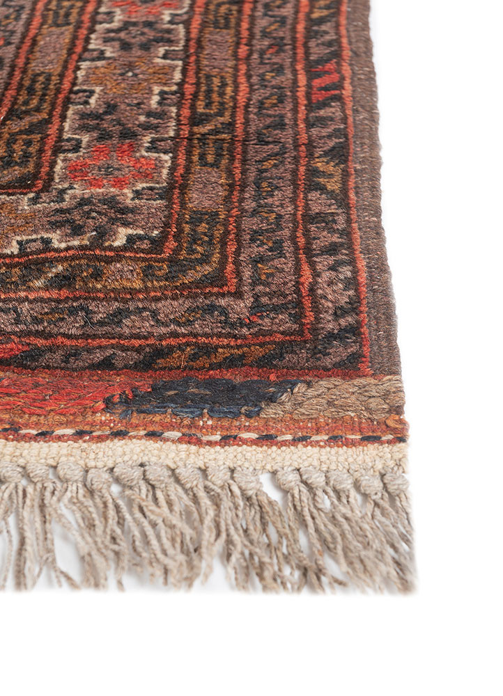 aalam red and orange wool hand knotted Rug - Corner aalam red and orange wool hand knotted Rug - Corner