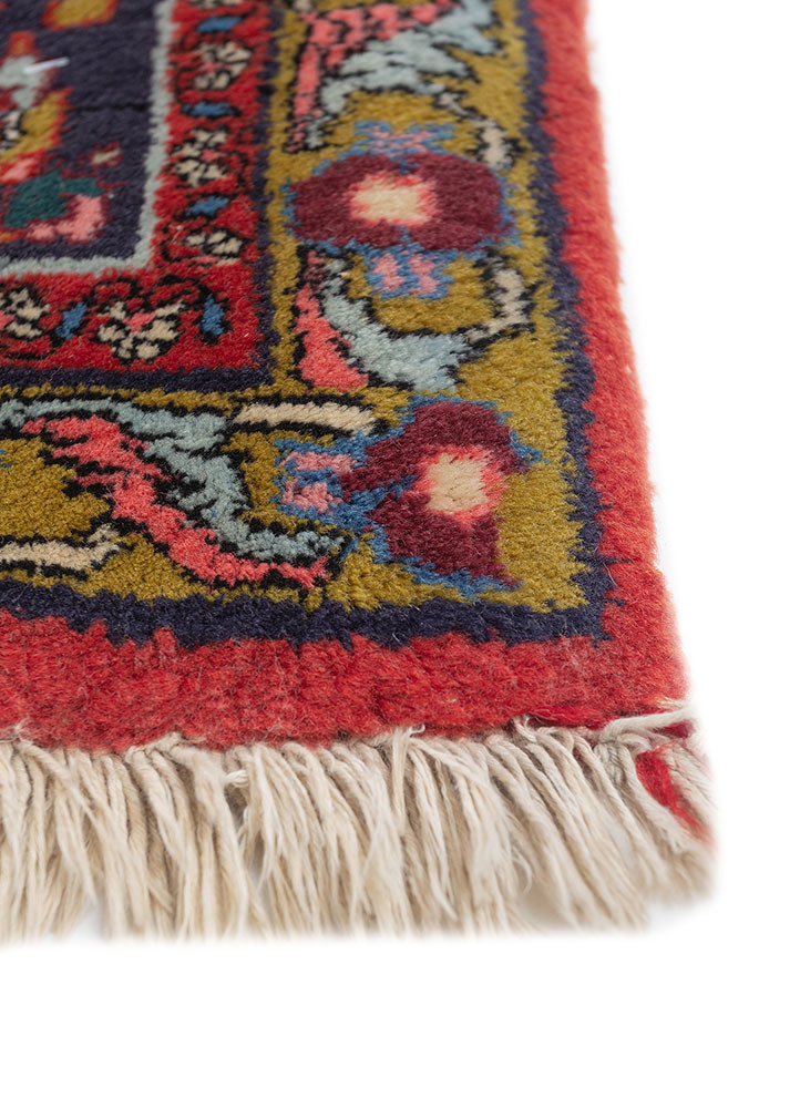 aalam blue wool hand knotted Rug - Corner aalam blue wool hand knotted Rug - Corner