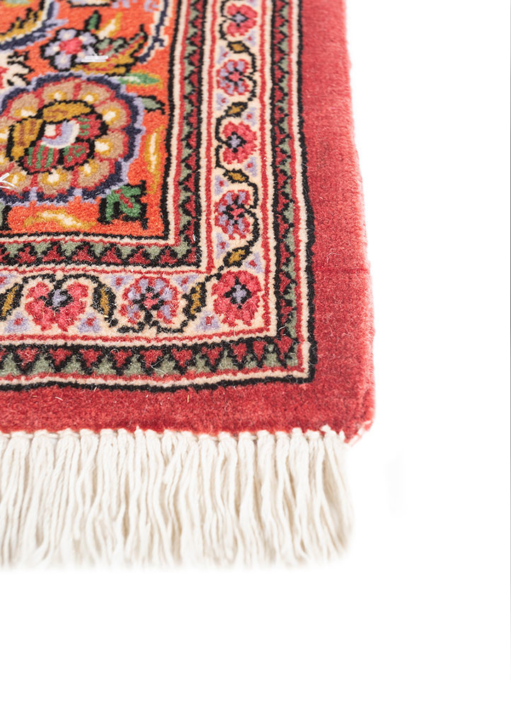 aalam pink and purple wool hand knotted Rug - Corner aalam pink and purple wool hand knotted Rug - Corner