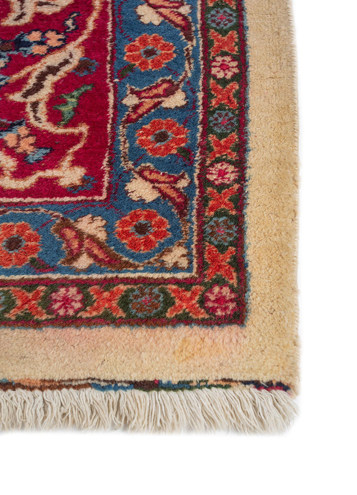 aalam blue wool hand knotted Rug - Corner aalam blue wool hand knotted Rug - Corner