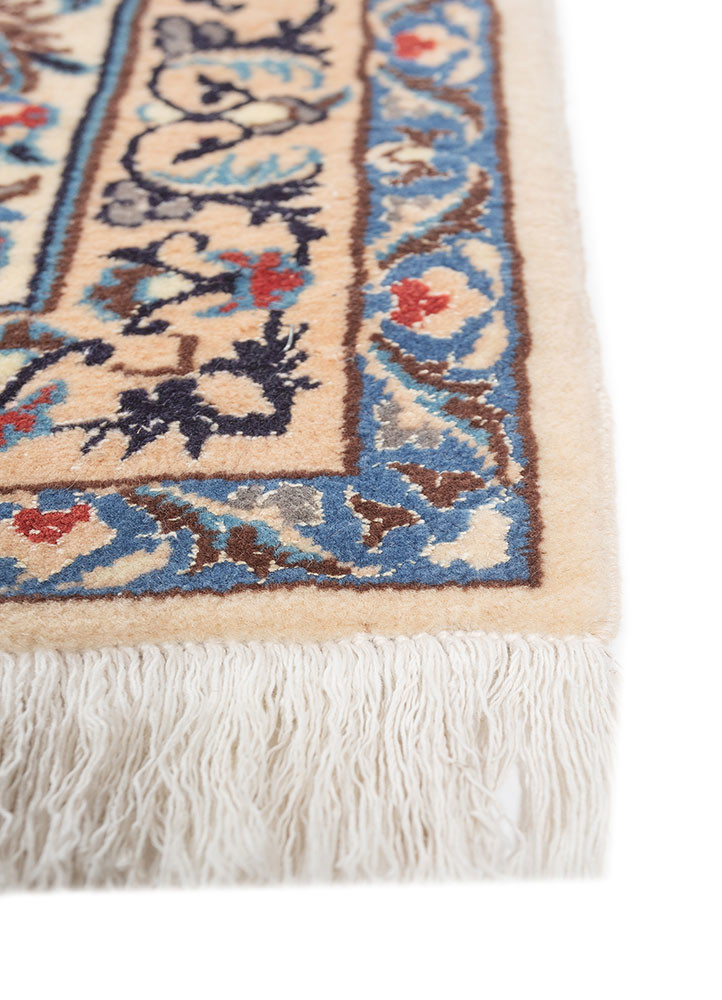 aalam red and orange wool and silk hand knotted Rug - Corner aalam red and orange wool and silk hand knotted Rug - Corner