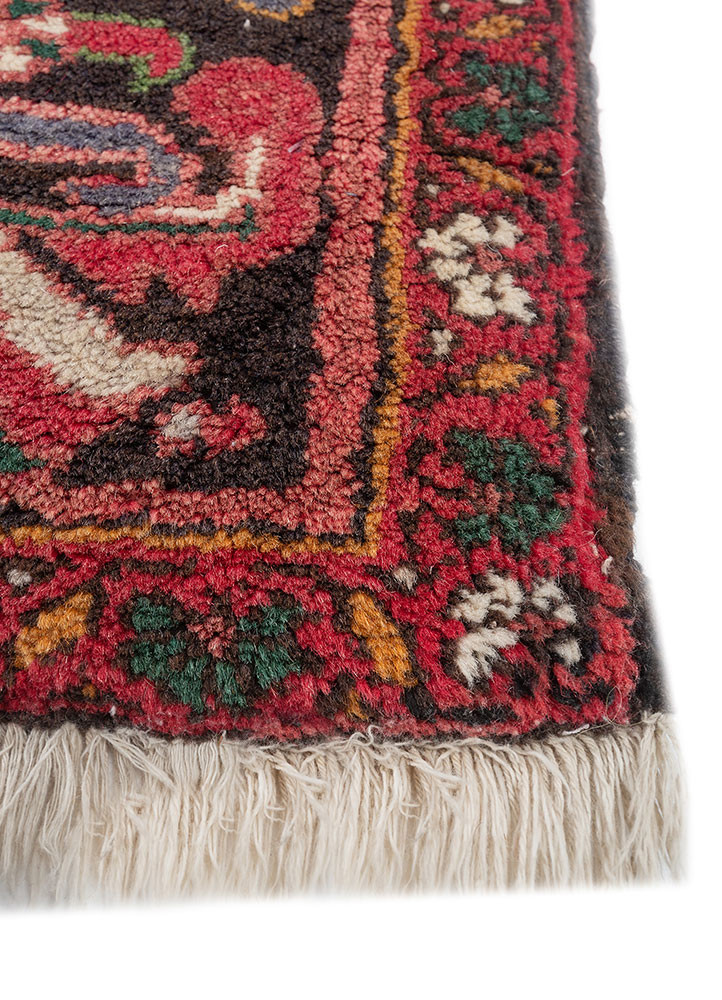 aalam pink and purple wool hand knotted Rug - Corner aalam pink and purple wool hand knotted Rug - Corner