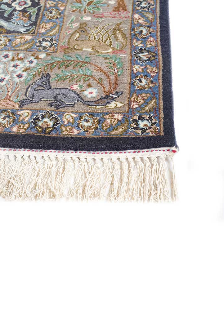 Aalam Green Hand Knotted Wool and Silk RugsPae5727Jaipur Rugs