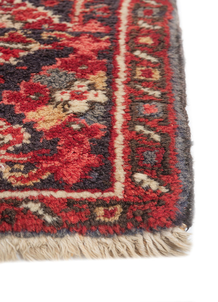 aalam red and orange wool hand knotted Rug - Corner aalam red and orange wool hand knotted Rug - Corner