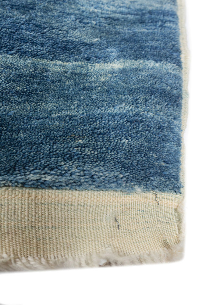 zuri blue wool hand knotted Rug - Corner zuri blue wool hand knotted Rug - Corner