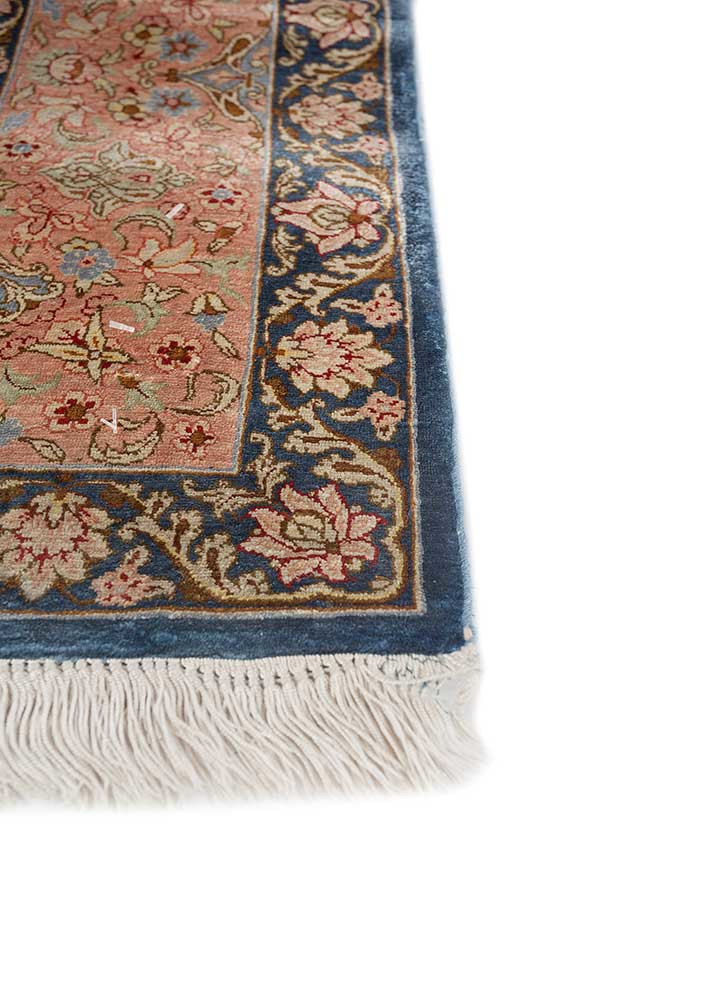 gulmarg blue silk hand knotted Rug - Corner gulmarg blue silk hand knotted Rug - Corner