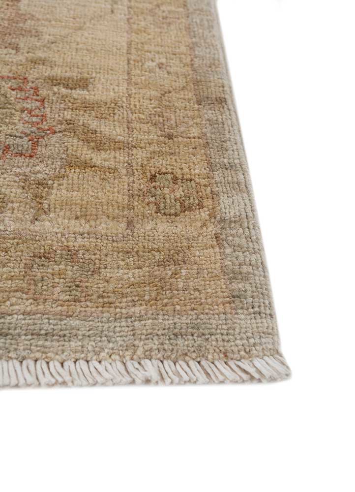 aalam green wool hand knotted Rug - Corner