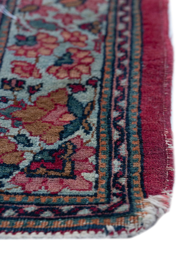 aalam pink and purple wool hand knotted Rug - Corner