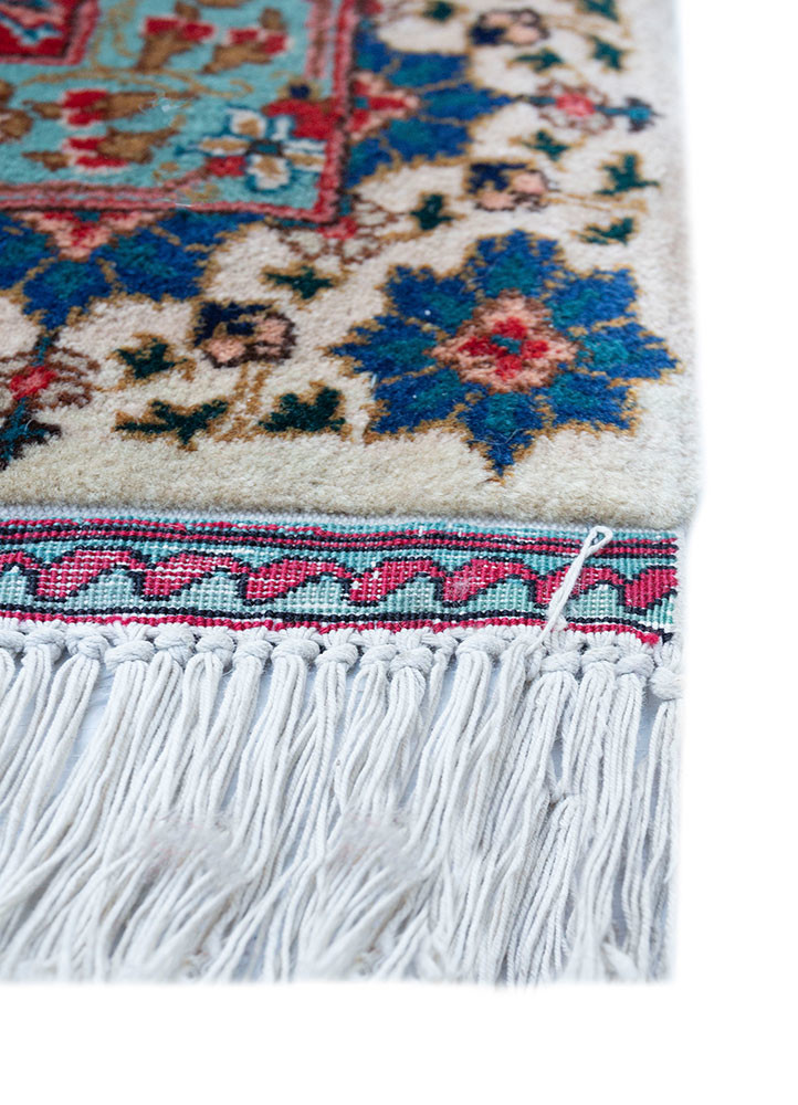 aalam blue wool hand knotted Rug - Corner aalam blue wool hand knotted Rug - Corner