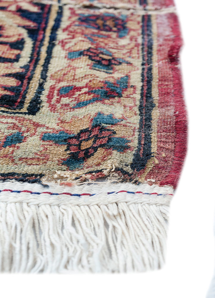 aalam green wool hand knotted Rug - Corner