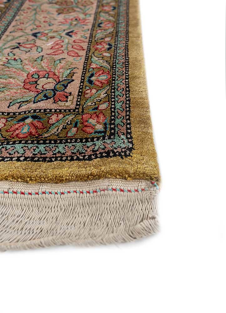 gulmarg green silk hand knotted Rug - Corner gulmarg green silk hand knotted Rug - Corner