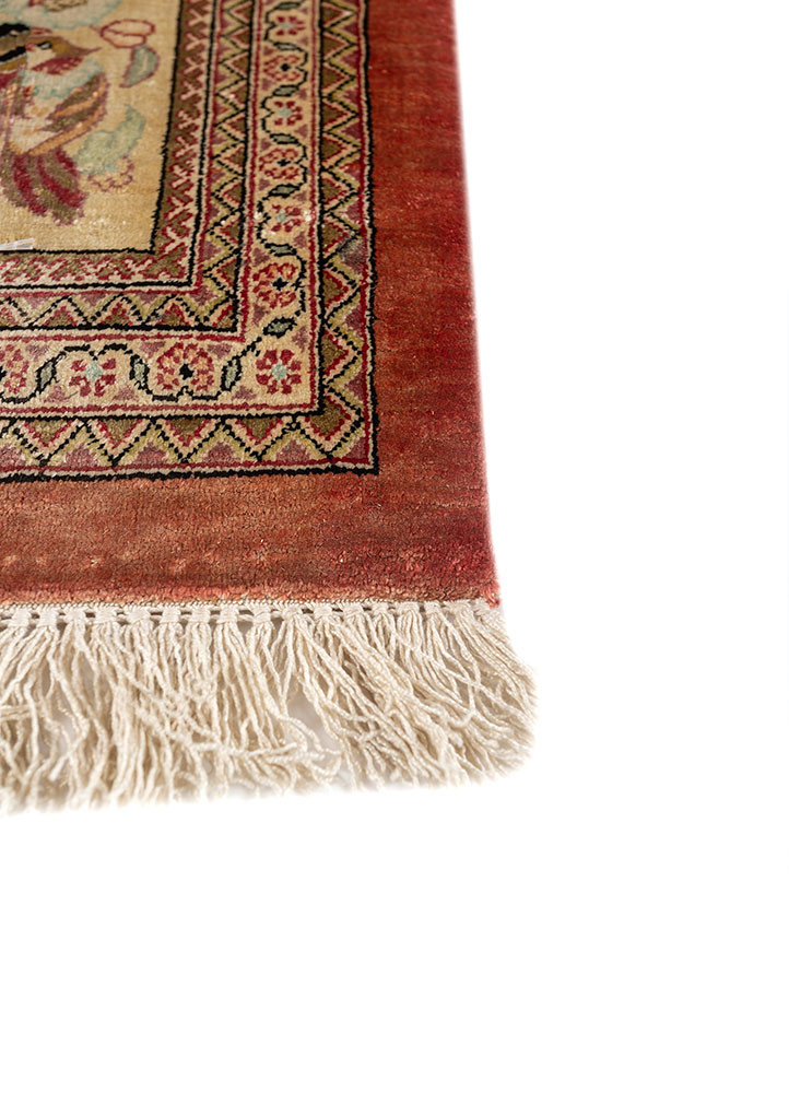 gulmarg gold silk hand knotted Rug - Corner gulmarg gold silk hand knotted Rug - Corner