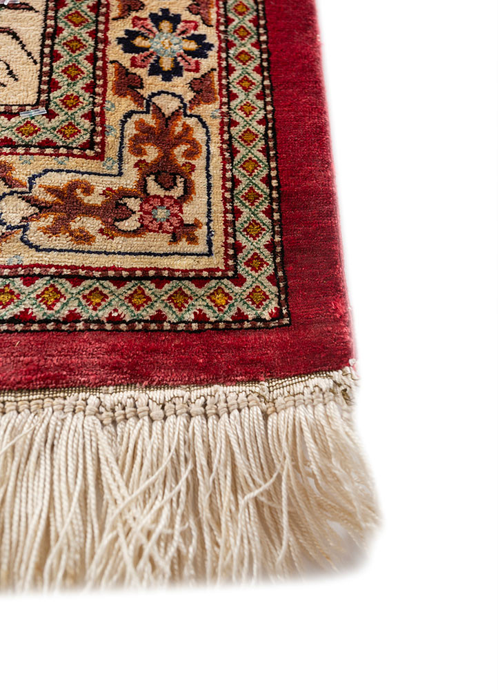 gulmarg blue silk hand knotted Rug - Corner