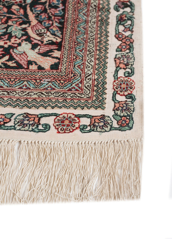 gulmarg pink and purple silk hand knotted Rug - Corner gulmarg pink and purple silk hand knotted Rug - Corner