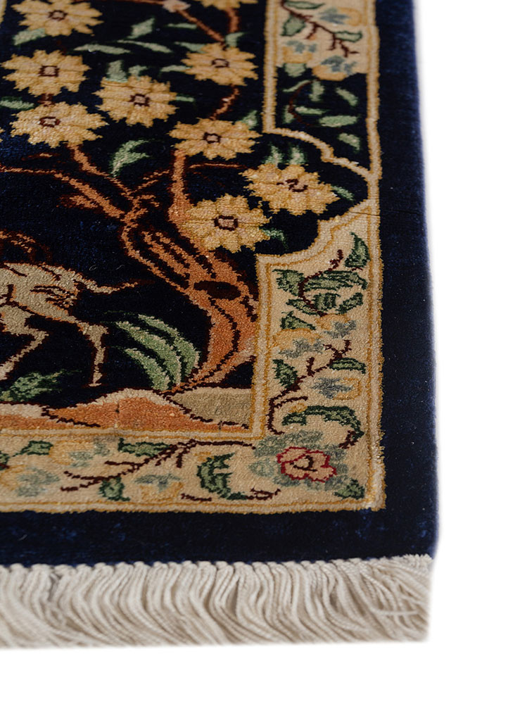 gulmarg green silk hand knotted Rug - Corner gulmarg green silk hand knotted Rug - Corner