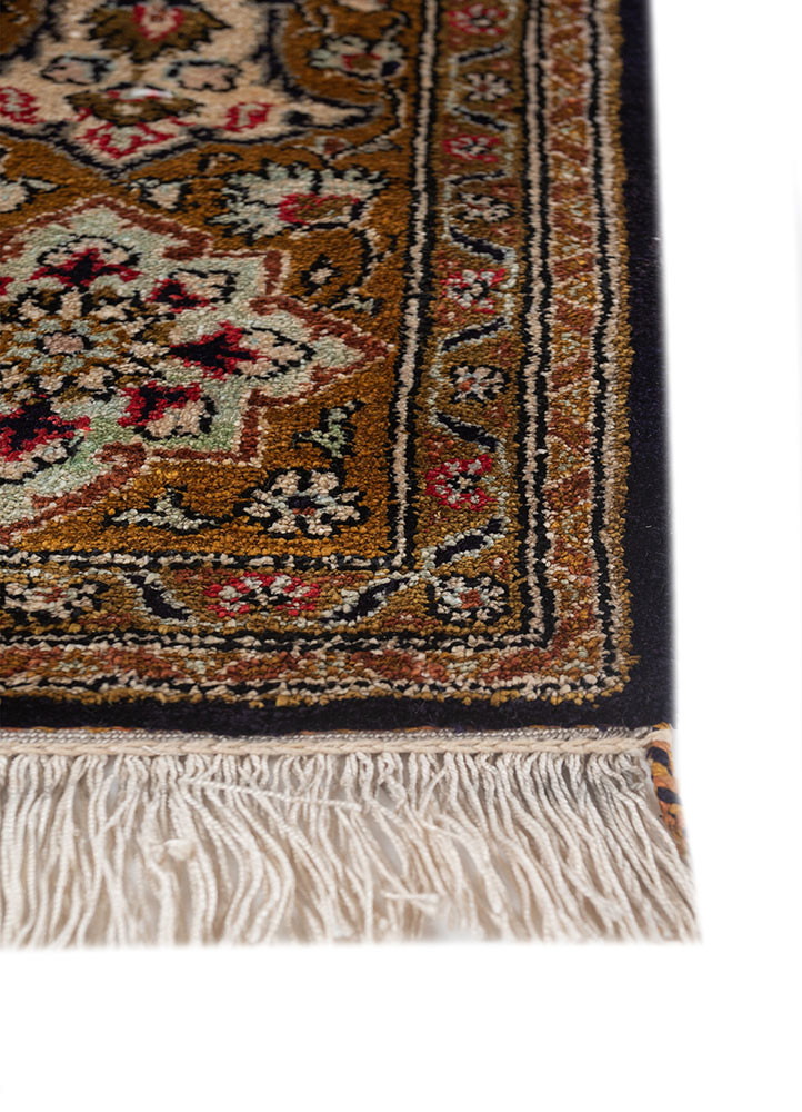 gulmarg blue silk hand knotted Rug - Corner gulmarg blue silk hand knotted Rug - Corner