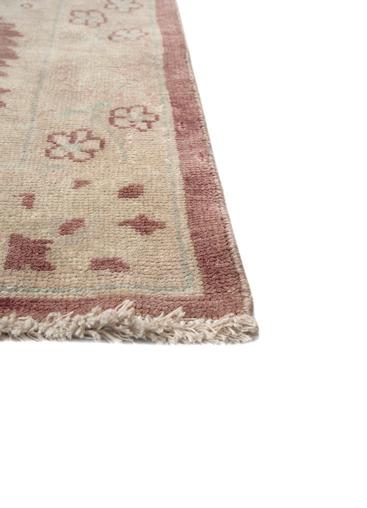 aalam pink and purple wool hand knotted Rug - Corner aalam pink and purple wool hand knotted Rug - Corner