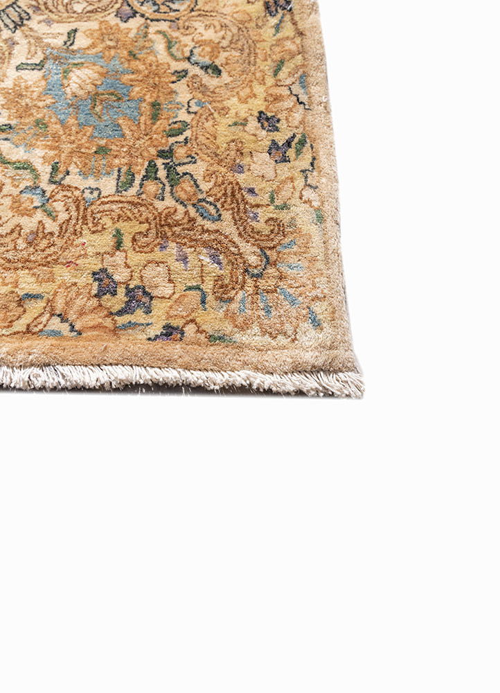 aalam gold wool hand knotted Rug - Corner aalam gold wool hand knotted Rug - Corner