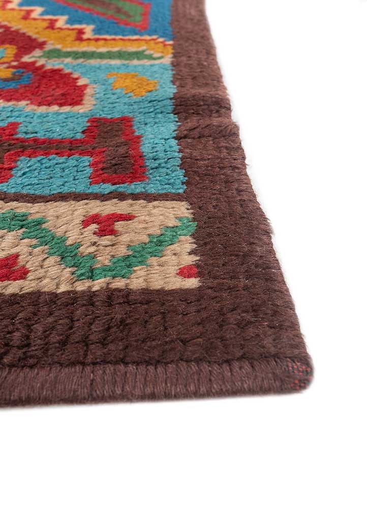kiaan red and orange wool  Rug - Corner