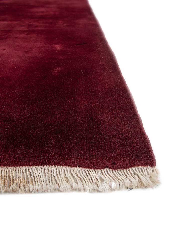 pechino red and orange wool hand knotted Rug - Corner