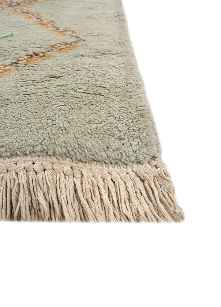 aalam green wool hand knotted Rug - Corner aalam green wool hand knotted Rug - Corner