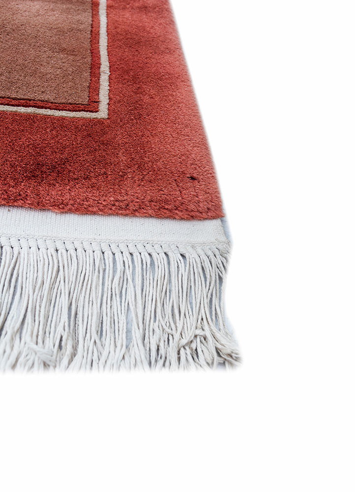 aalam red and orange wool hand knotted Rug - Corner aalam red and orange wool hand knotted Rug - Corner