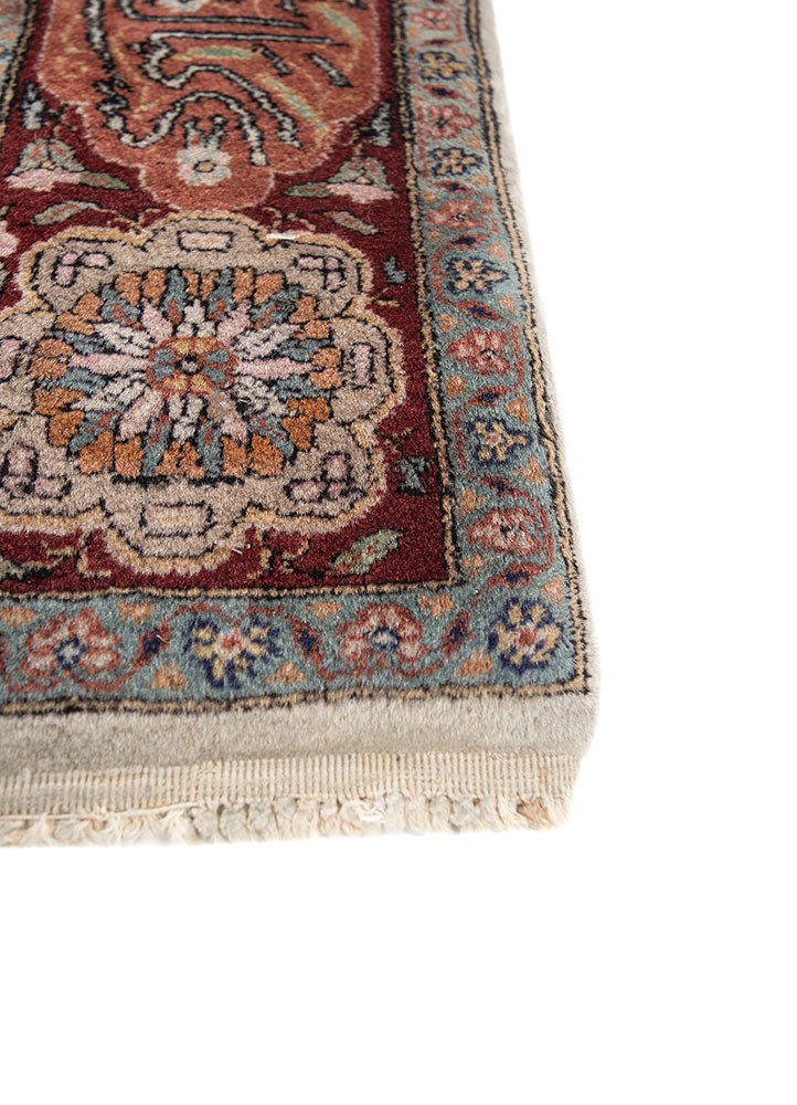 aalam green wool hand knotted Rug - Corner aalam green wool hand knotted Rug - Corner