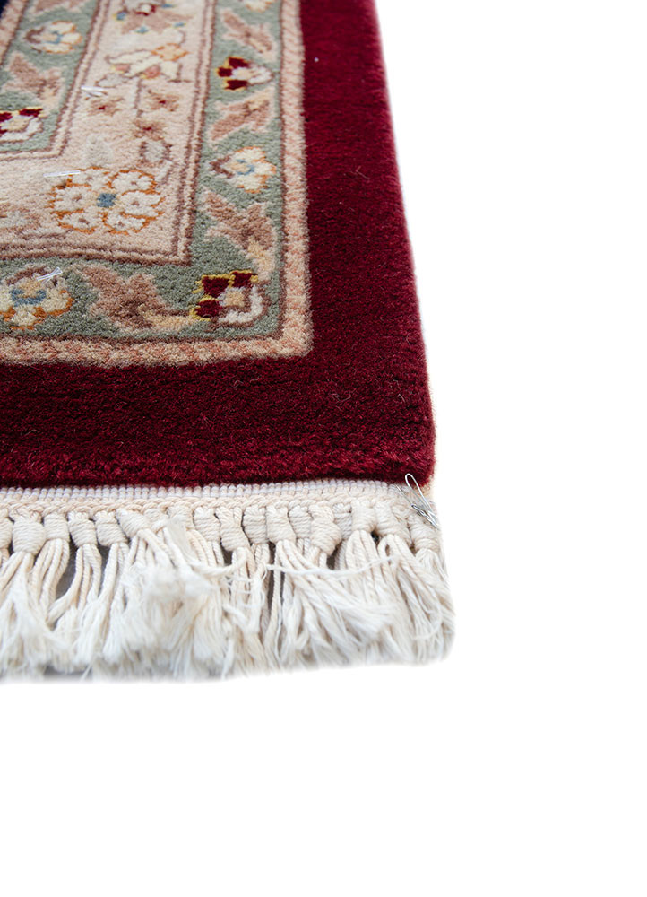 aalam green wool hand knotted Rug - Corner