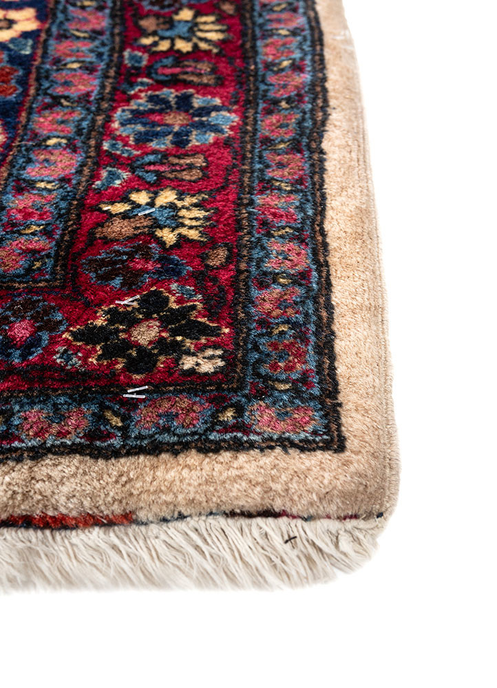 aalam pink and purple wool hand knotted Rug - Corner aalam pink and purple wool hand knotted Rug - Corner