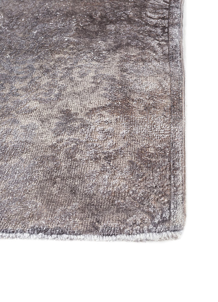 azalea grey and black wool and silk hand knotted Rug - Corner azalea grey and black wool and silk hand knotted Rug - Corner