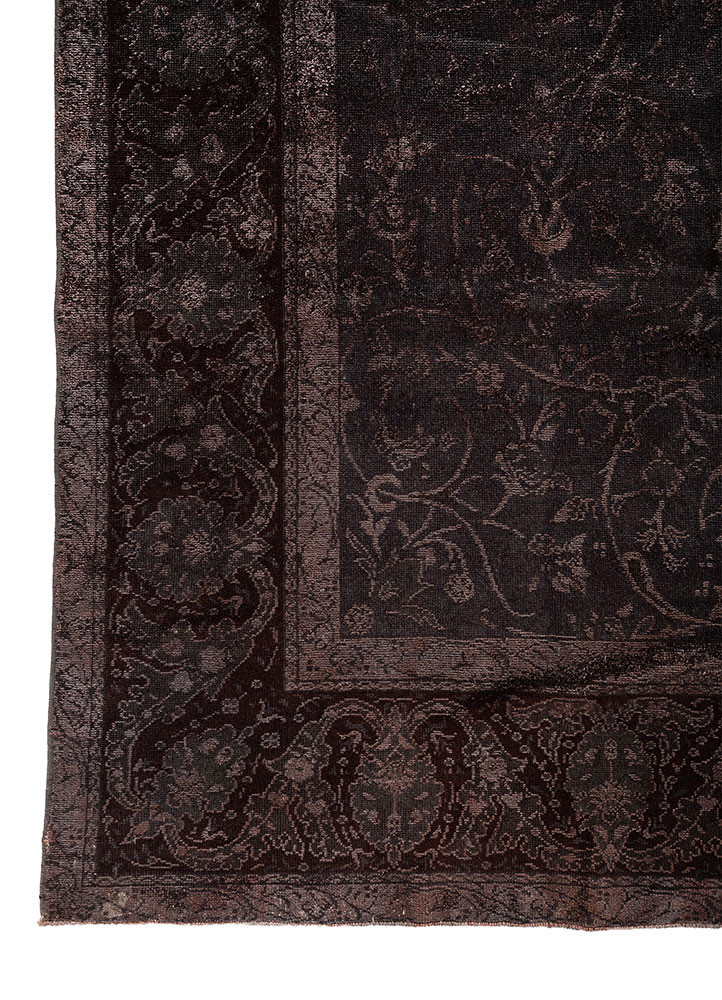 aurora red and orange wool and silk hand knotted Rug - Corner