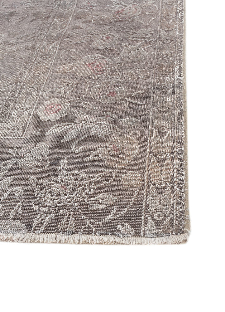 azalea green wool and silk hand knotted Rug - Corner azalea green wool and silk hand knotted Rug - Corner