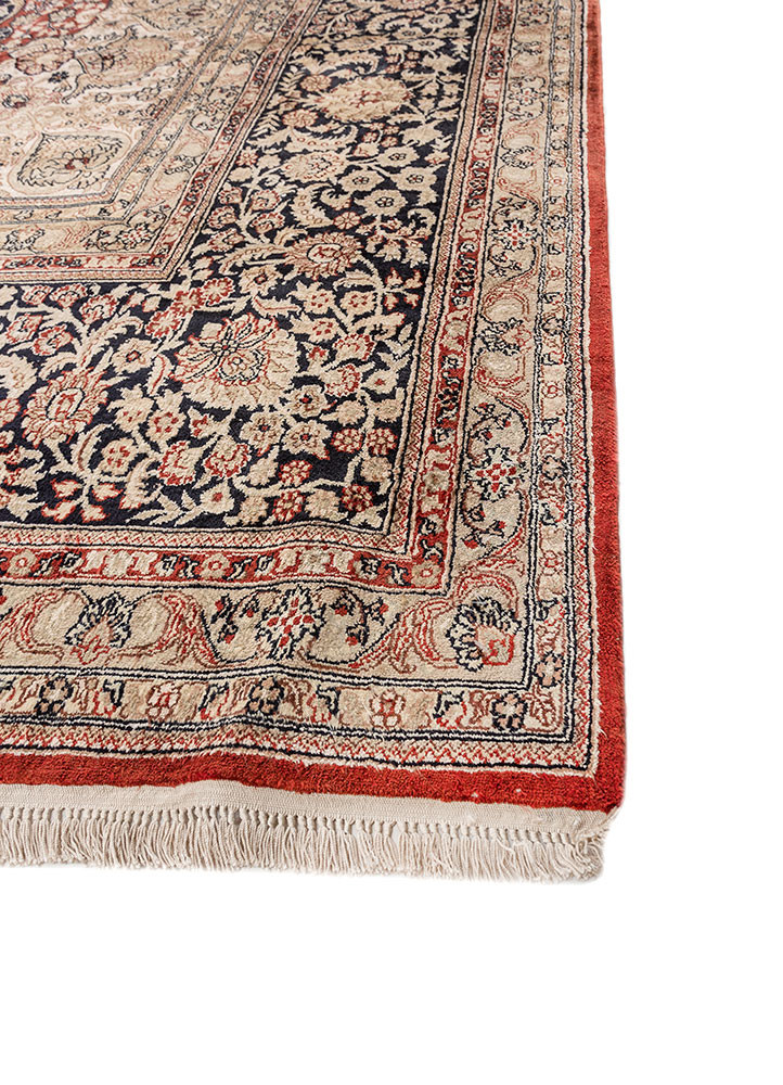 gulmarg green silk hand knotted Rug - Corner gulmarg green silk hand knotted Rug - Corner