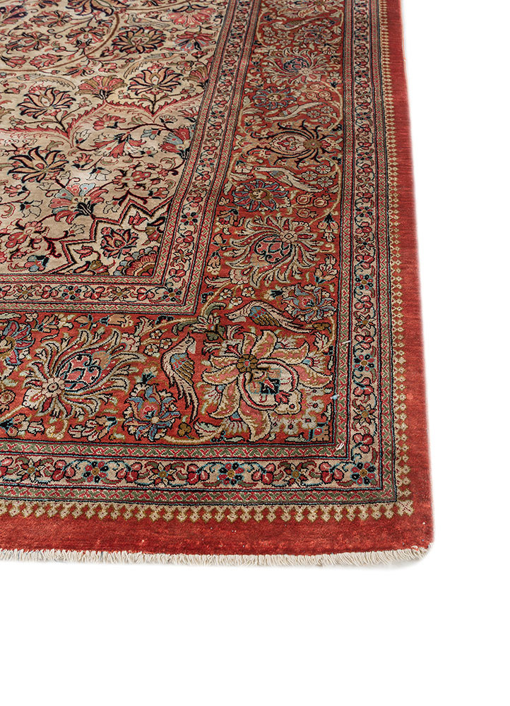 gulmarg blue silk hand knotted Rug - Corner
