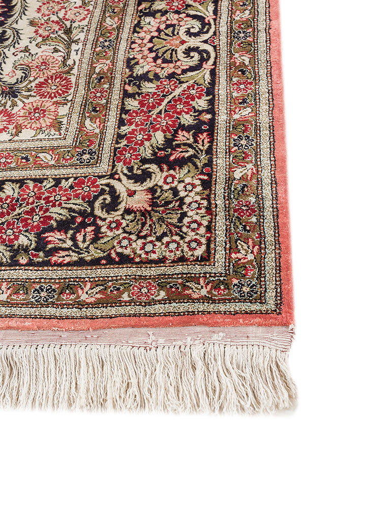 gulmarg pink and purple silk hand knotted Rug - Corner gulmarg pink and purple silk hand knotted Rug - Corner