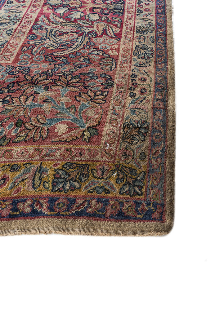 aalam blue wool hand knotted Rug - Corner aalam blue wool hand knotted Rug - Corner